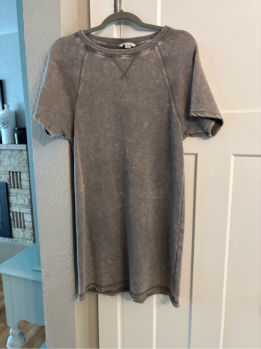 American Eagle Outfitters Vintage Wash Gray Short Sleeve Tee Dress